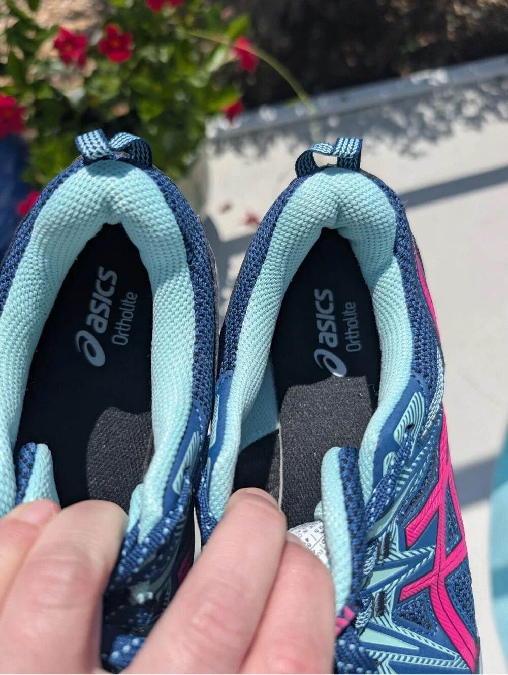 ASICS GEL-Venture 8 Blue Pink Women's Size 11.5 W Wide Trail Running Shoes